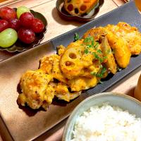 お箸が止まらない鶏マヨ蓮根